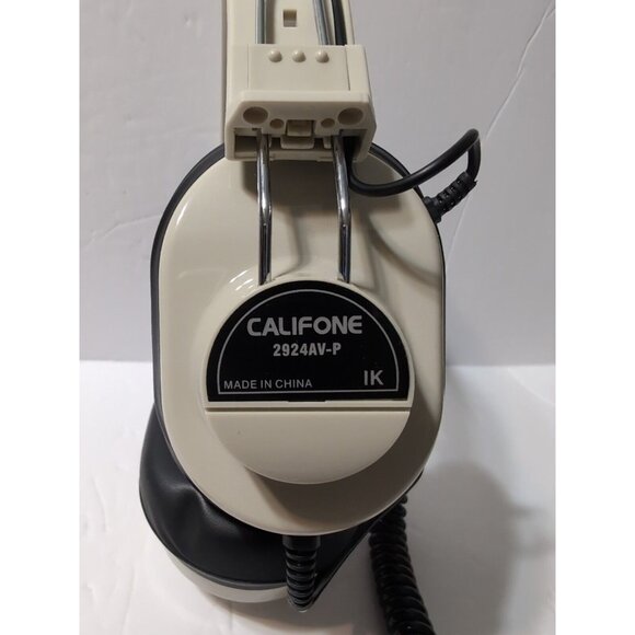 Califone 2924AV-P Over-The-Ear Headband Headphones - 1/4" Jack - 6ft Coiled Cord - Picture 2 of 7